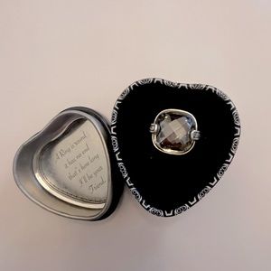 LIKE NEW - Rare Brighton “Venus Rising” Ring Smokey Grey faceted